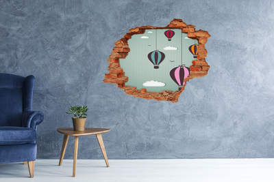 Fototapet un zid spart cu priveliște Baloane pe cer