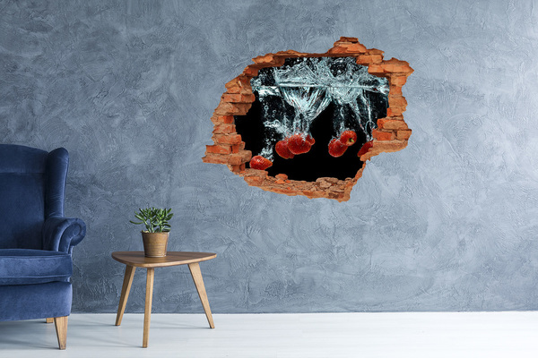 Autocolant gaură 3D Explozie de fructe în apă