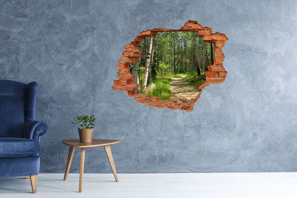 Autocolant gaură 3D Calea în pădure