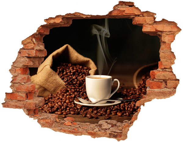 Autocolant gaură 3D Cafea într-o ceașcă