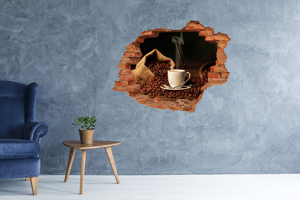 Autocolant gaură 3D Cafea într-o ceașcă