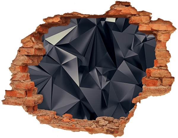 Autocolant gaură 3D Negru, adâncime geometrică