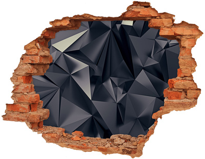 Autocolant gaură 3D Negru, adâncime geometrică