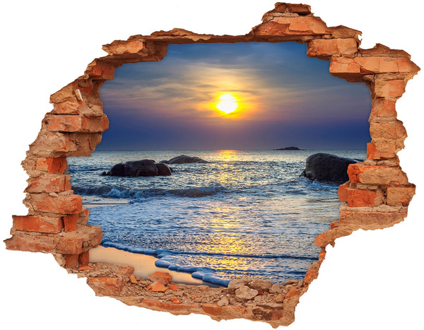 Autocolant gaură 3D Apus de soare pe mare