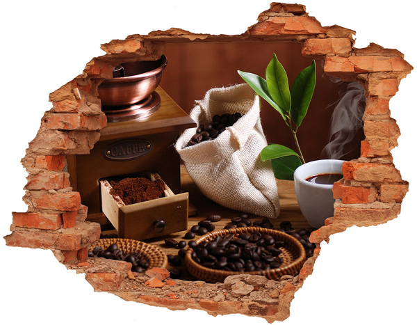 Fototapet 3D gaură în perete Cafea în confortul casei tale