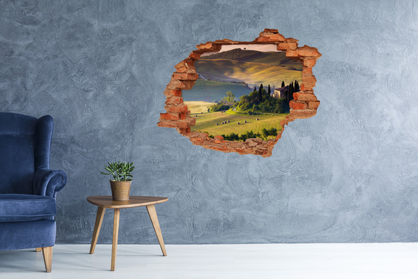 Fototapet 3D gaură în perete Toscana