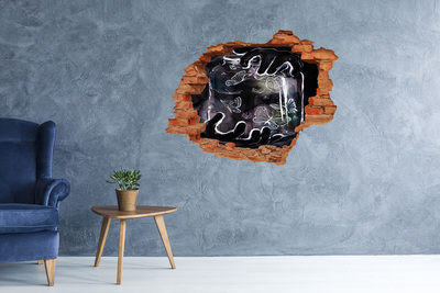 Autocolant 3D gaura cu priveliște Fluturi într-un spațiu magic