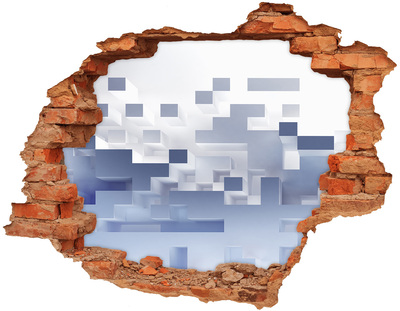 Autocolant de perete gaură 3D Spațiu abstract în nuanțe de albastru