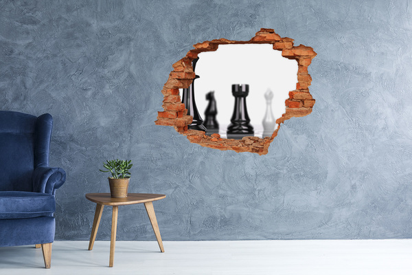 Autocolant autoadeziv gaură Jucând șah printr-o gaură în perete