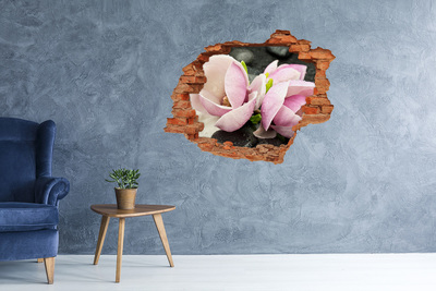 Fototapet 3D gaură în perete Magnolia Zen Piatra