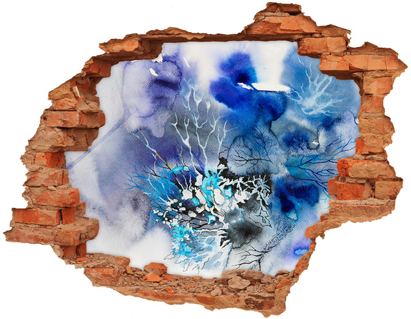 Autocolant 3D gaura cu priveliște flori abstracte