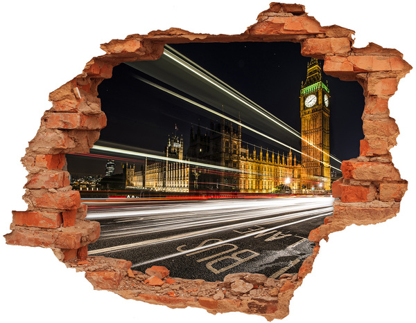 Fototapet 3D gaură în perete Repere din Londra noaptea