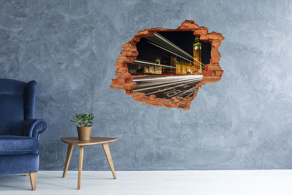 Fototapet 3D gaură în perete Repere din Londra noaptea