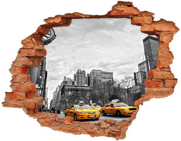 Autocolant autoadeziv gaură Taxiurile din New York City în peisajul urban