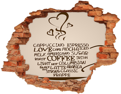 Autocolant 3D gaura cu priveliște Oază de cafea