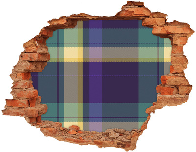 Fototapet 3D gaură în perete Model în carouri pe perete