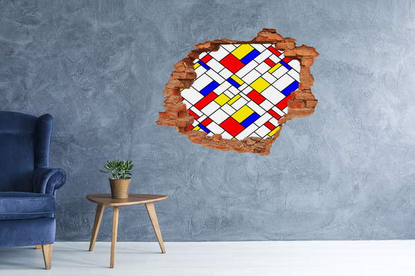 Fototapet un zid spart cu priveliște Model abstract în stilul lui Mondrian