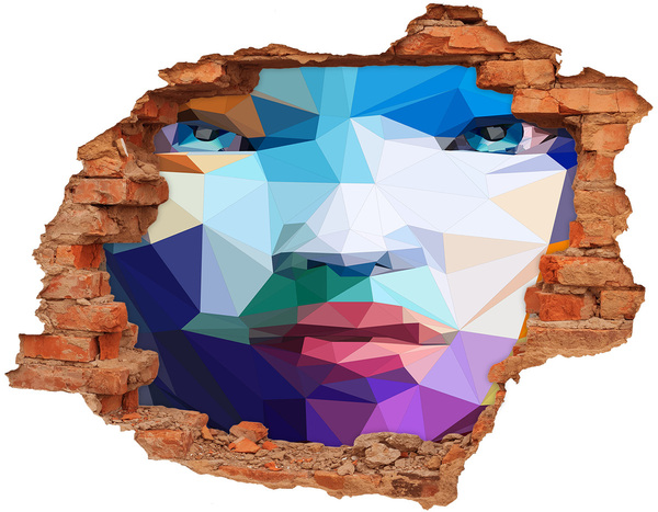 Autocolant autoadeziv gaură Un peisaj în culorile geometriei