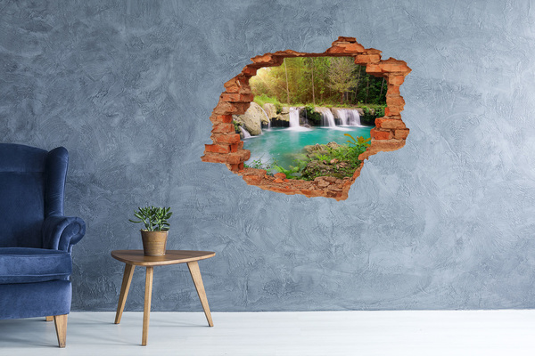 Fototapet un zid spart cu priveliște Cascada din pădure