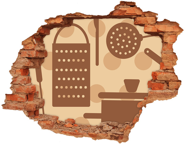 Fototapet 3D gaură în perete Interior cu motiv retro