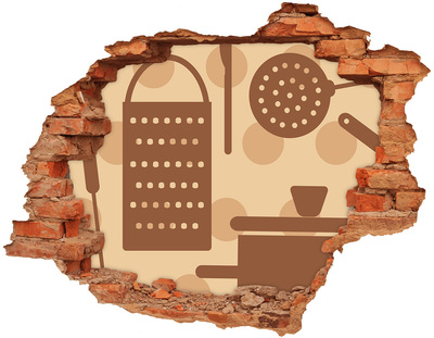 Fototapet 3D gaură în perete Interior cu motiv retro