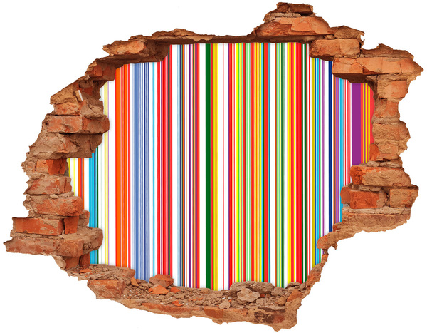 Autocolant un zid spart cu priveliște dungi colorate
