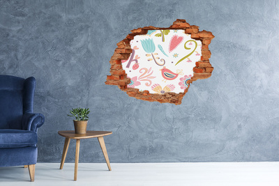 Fototapet 3D gaură în perete Lumea colorată din spatele găurii