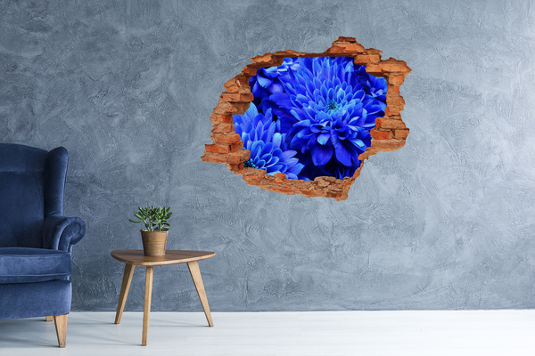 Autocolant gaură 3D Aster albastru