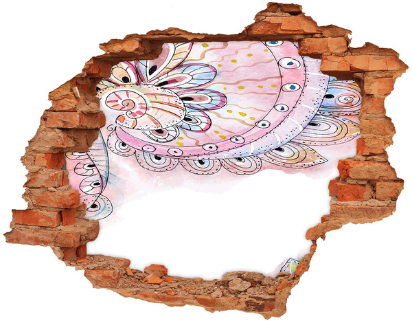 Fototapet un zid spart cu priveliște Model colorat pe un fundal de beton