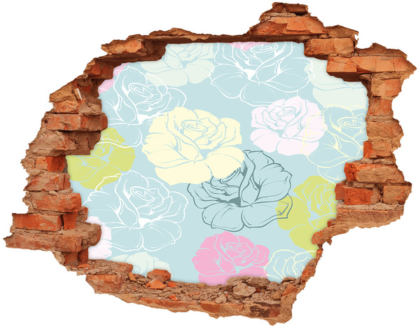 Autocolant gaură 3D Mural floral cu gaură în perete