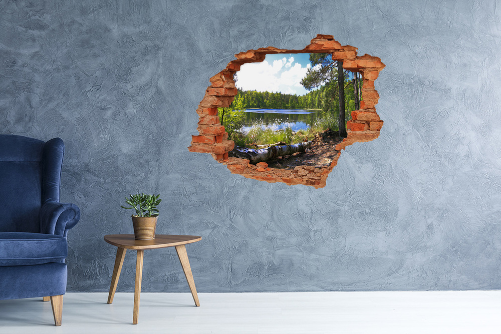 Autocolant de perete gaură 3D Panorama de pădure