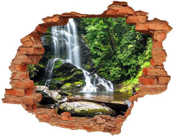 Autocolant gaură 3D Cascada din pădure
