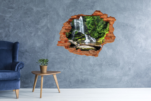 Autocolant gaură 3D Cascada din pădure