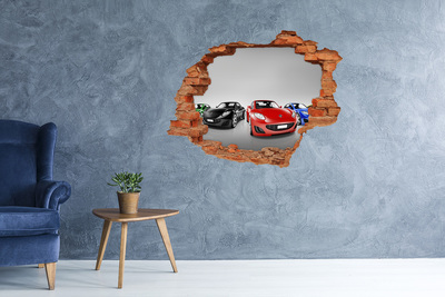 Autocolant de perete gaură 3D Vise de curse