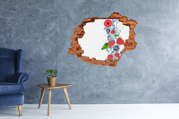 Autocolant gaură 3D Cocktail de fructe cu gheață