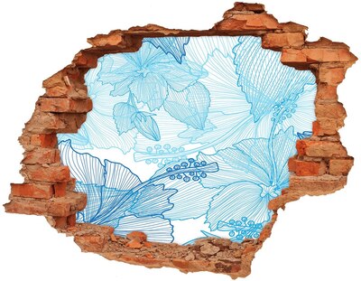 Autocolant 3D gaura cu priveliște flori Hawaii