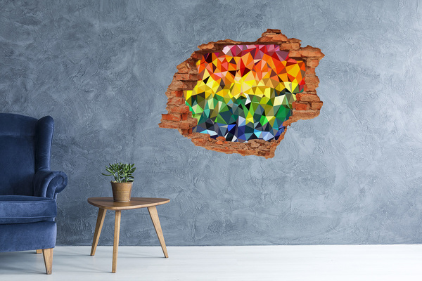 Fototapet 3D gaură în perete Gaură colorată în perete