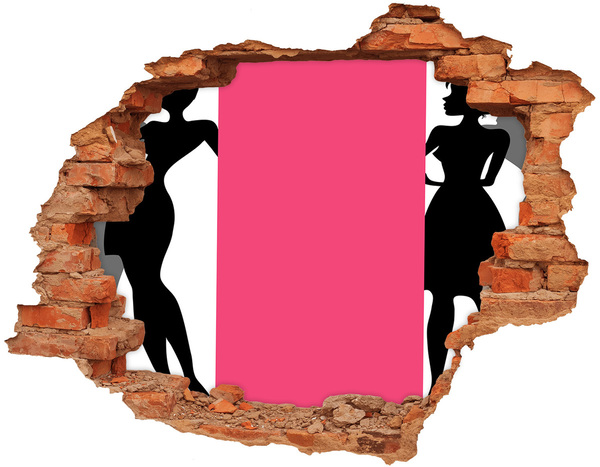 Fototapet un zid spart cu priveliște Figură elegantă într-o gaură din perete