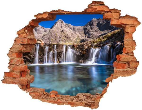 Autocolant 3D gaura cu priveliște Cascada în munți