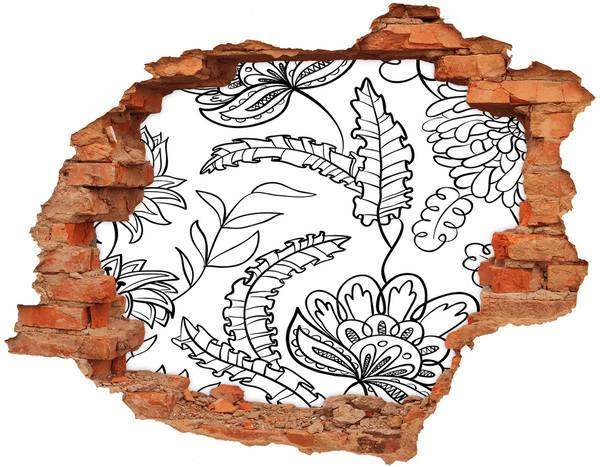 Autocolant de perete gaură 3D model floral