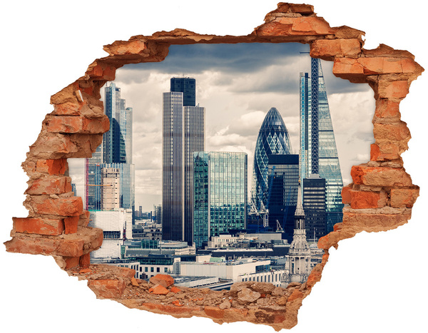 Autocolant gaură 3D Vedere a orașului modern