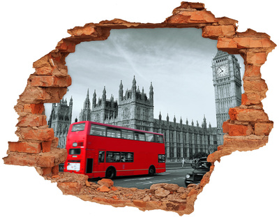 Fototapet 3D gaură în perete Londra autobuz