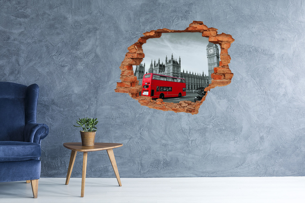 Fototapet 3D gaură în perete Londra autobuz