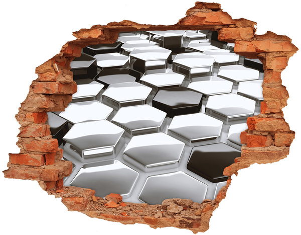 Autocolant gaură 3D Hexagone moderne în beton