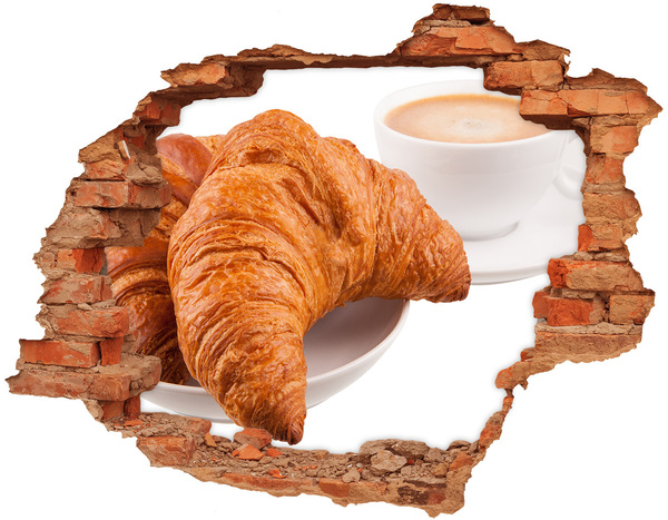 Autocolant autoadeziv gaură Cornuri și cafea