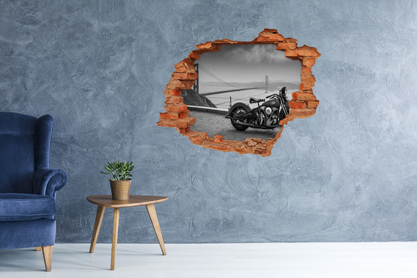 Autocolant 3D gaura cu priveliște Motocicletă