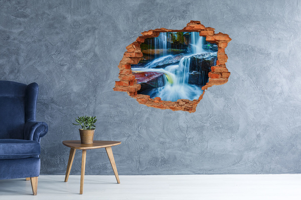 Fototapet un zid spart cu priveliște cascada tropicale
