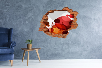 Fototapet un zid spart cu priveliște Bule colorate într-o gaură din perete
