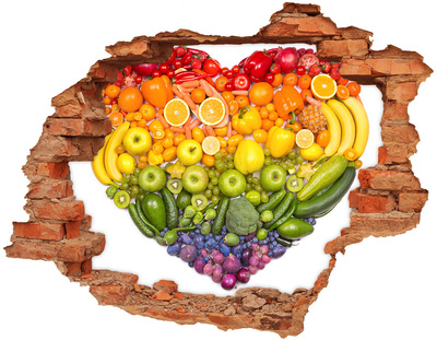 Fototapet un zid spart cu priveliște Un paradis fructat, cu o gaură în perete