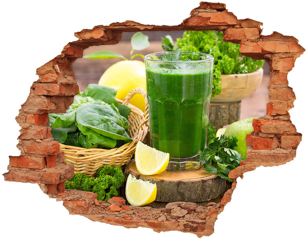 Fototapet un zid spart cu priveliște Cocktail verde într-un cadru natural